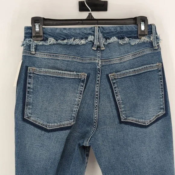 Good American Fringe High Rise Skinny Jeans Blue 10/30 distressed streetwear - Picture 4 of 11